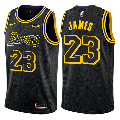 Men Nike Los Angeles Lakers #23 LeBron James Black NBA Swingman City Edition Jersey